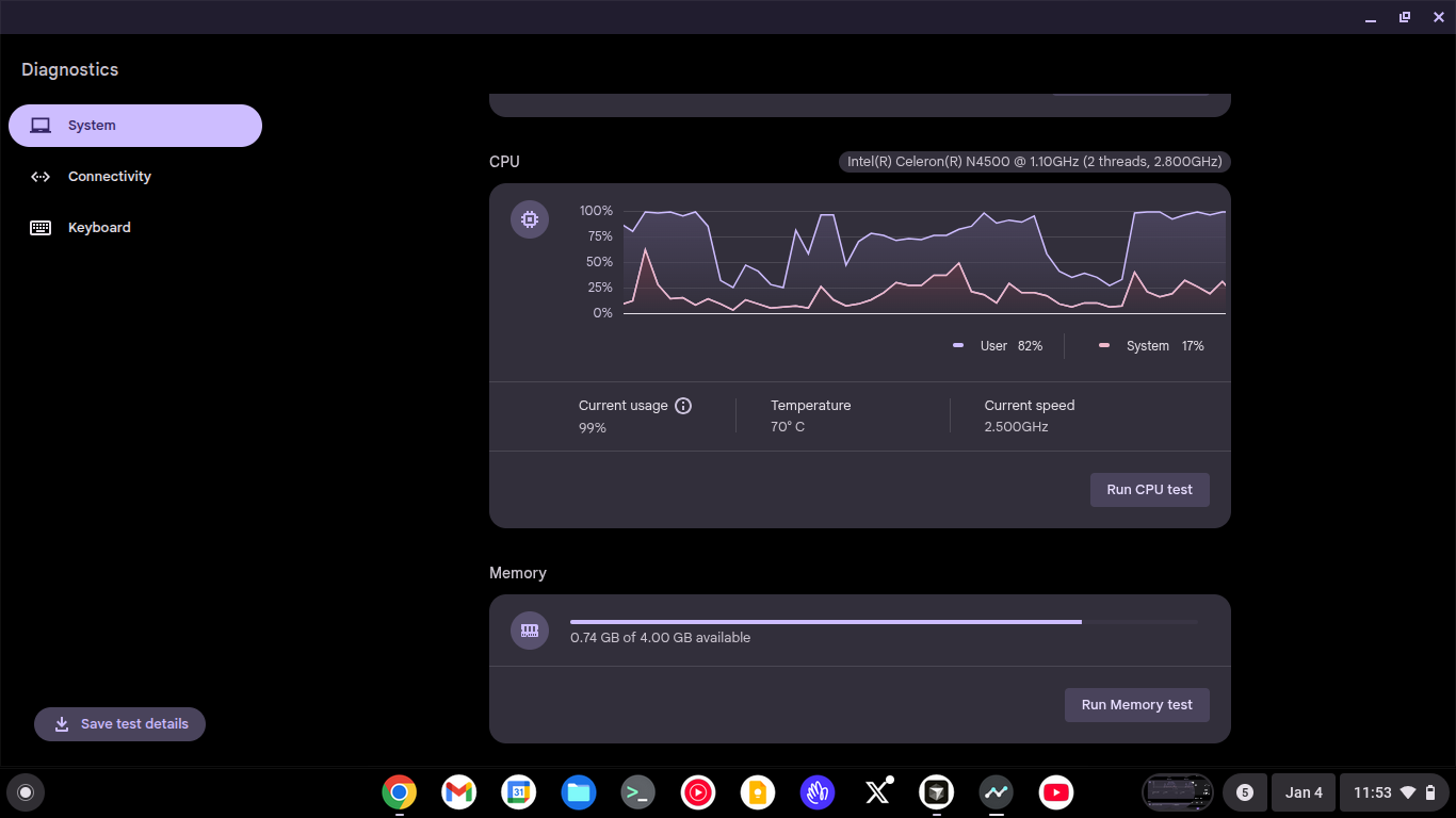 cursor, running Next & Chrome is a recipe for poor performance